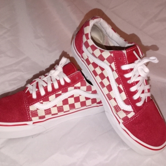 Red Checkerboard VANS- Womens Size 7.5 - Mens 6 - Picture 7 of 10